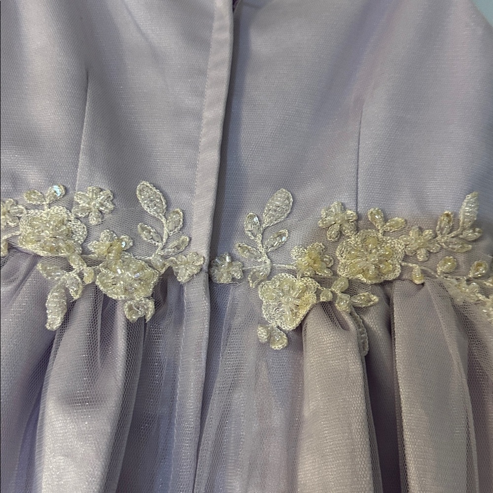 Lavender Embroidered Kids pageant dress - Picture 5 of 6